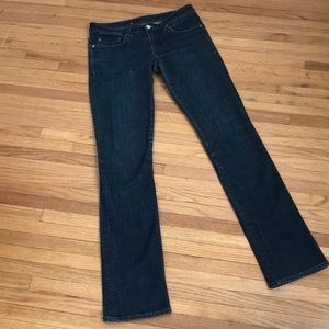 Helmut  Lang narrow straight leg with lower rise.